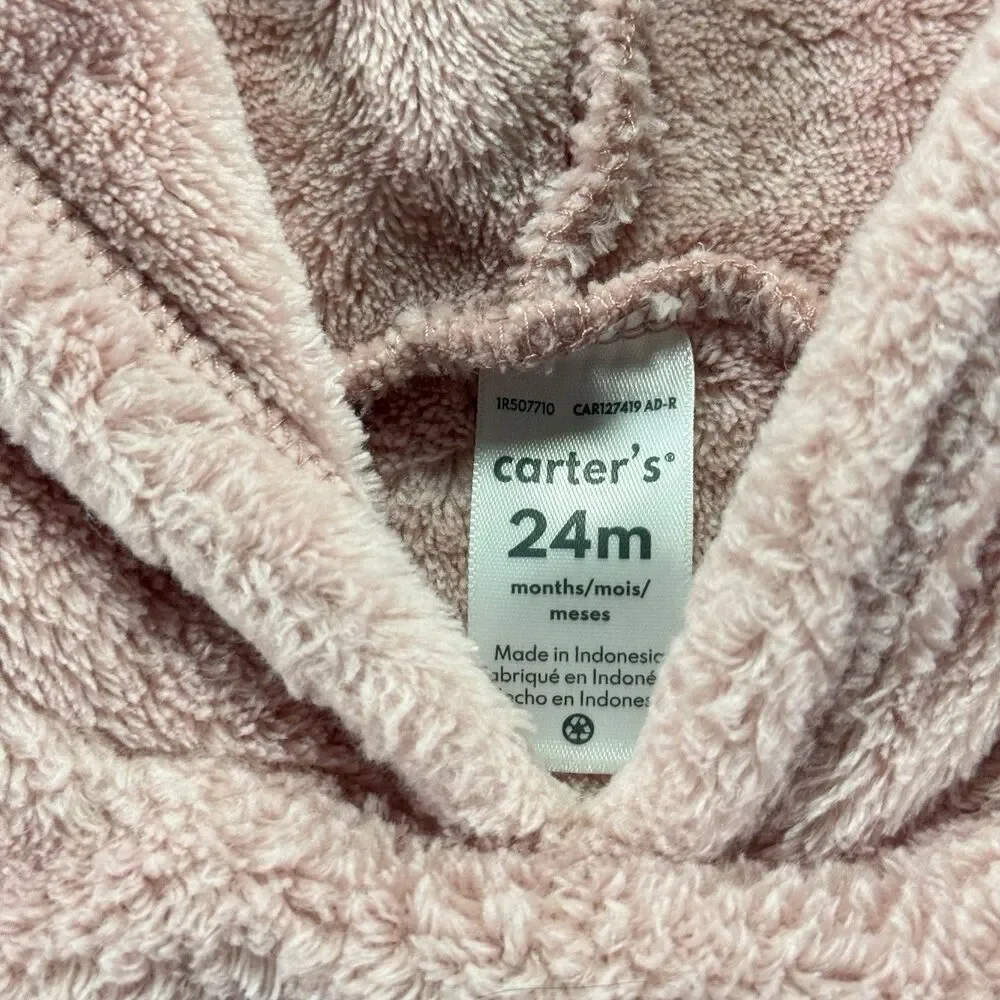 Carters Pink Pullover Hooded Jacket Size 24m
